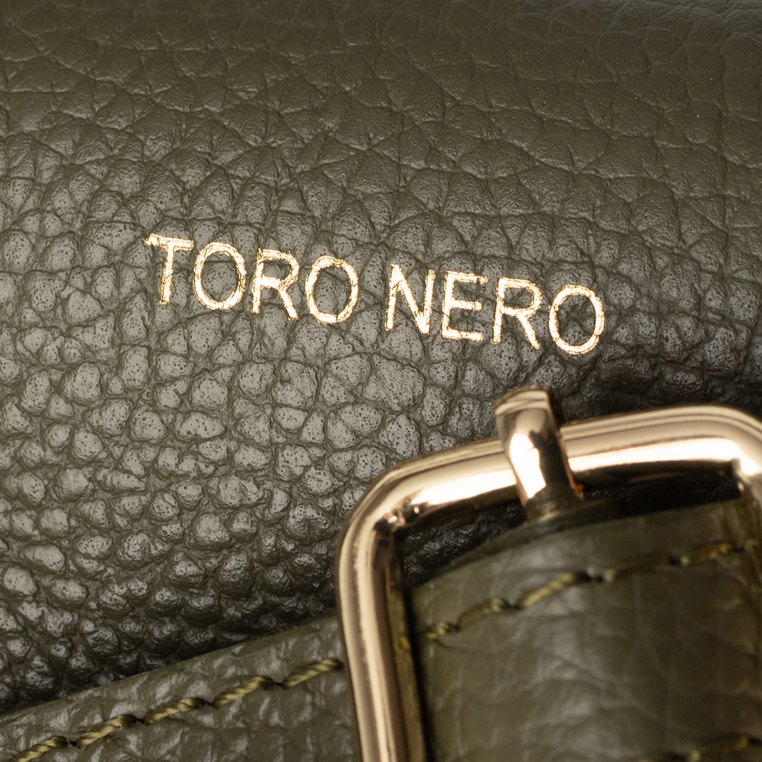 Bolso de mujer de piel natural verde militar Mira