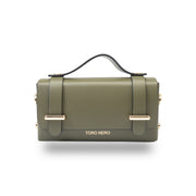 Bolso de mujer de piel genuina verde militar Natalia
