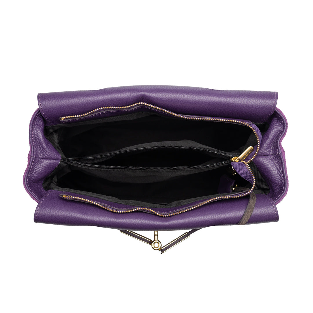 Bolso de mujer de piel genuina violeta Mira