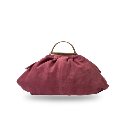 Bolso de piel auténtica burdeos Monica para mujer