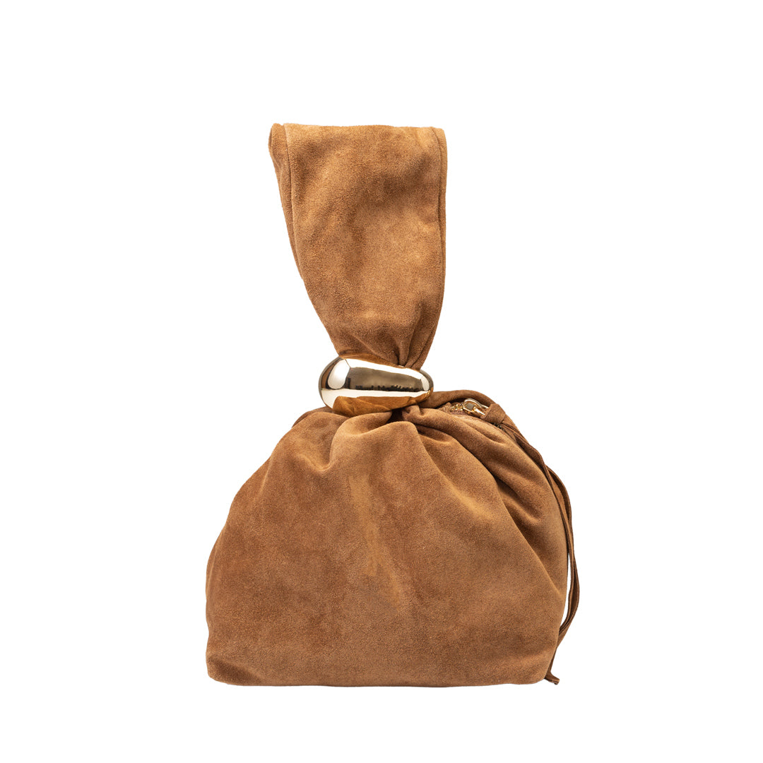 Bolso de mujer de ante natural, marrón Eliza