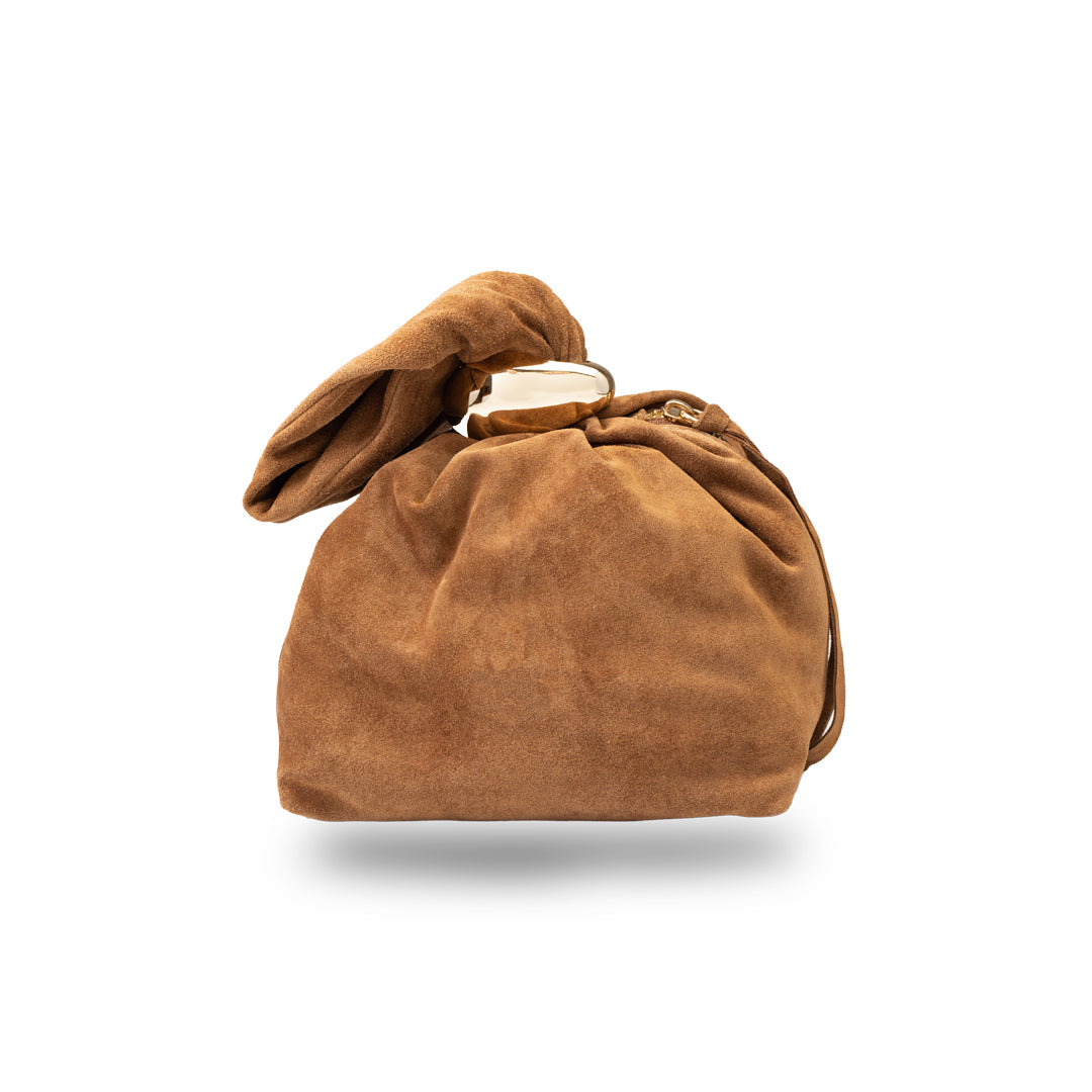 Bolso de mujer de ante natural, marrón Eliza