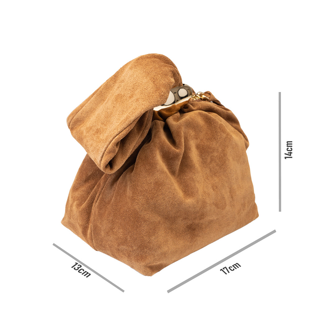 Bolso de mujer de ante natural, marrón Eliza