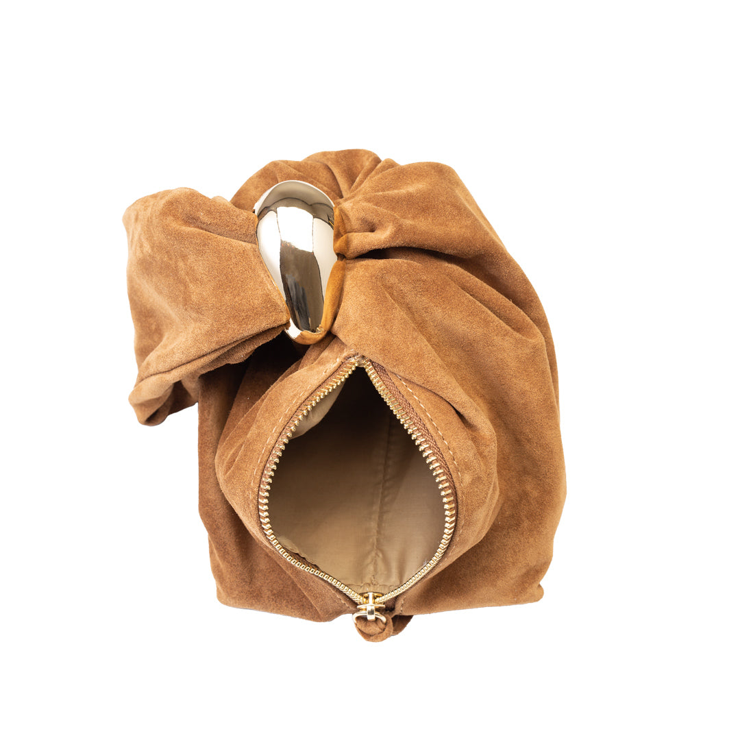Bolso de mujer de ante natural, marrón Eliza