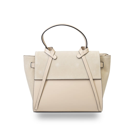 Bolso de mujer de ante natural beige Erika