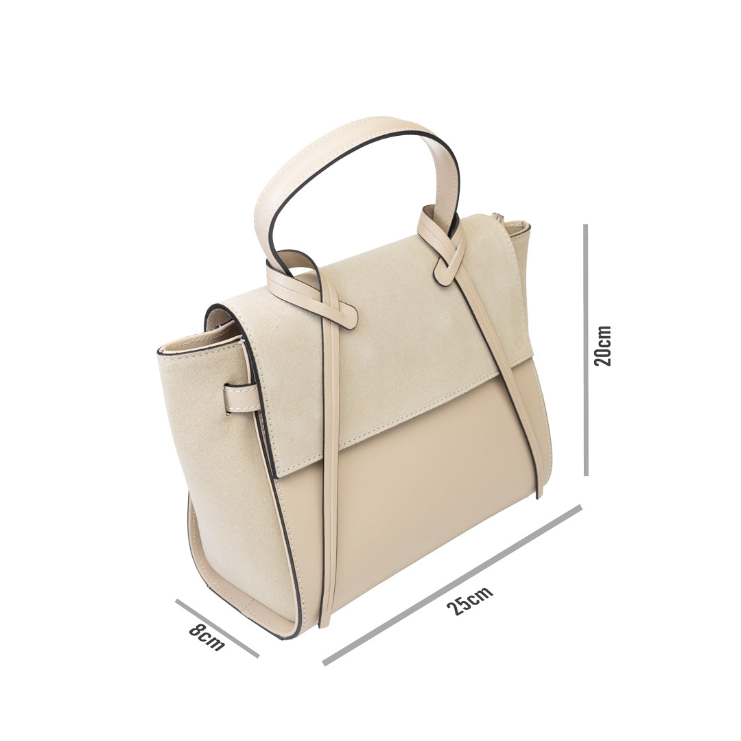 Bolso de mujer de ante natural beige Erika