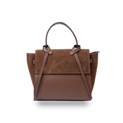 Bolso de mujer de ante natural marrón oscuro Erika