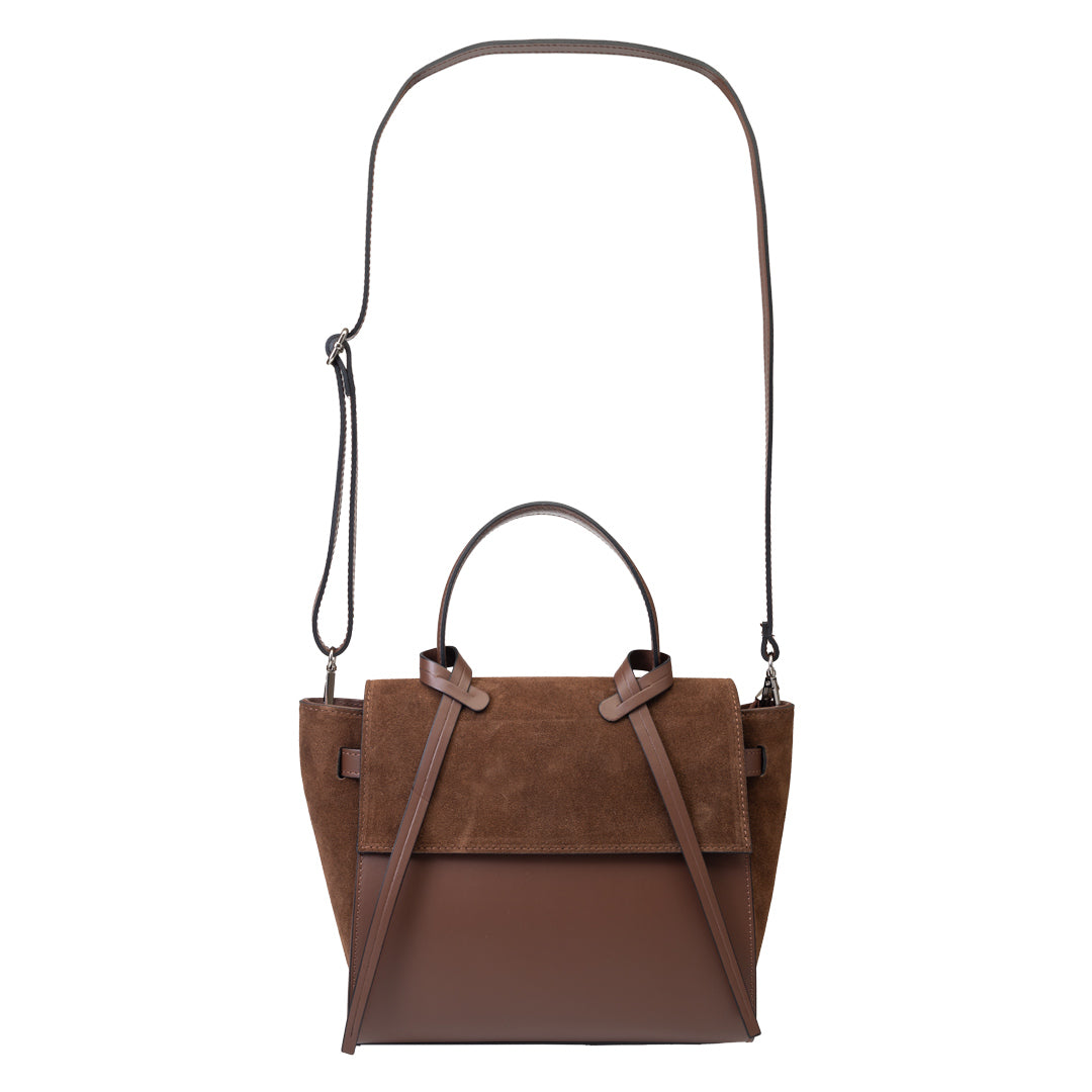 Bolso de mujer de ante natural marrón oscuro Erika