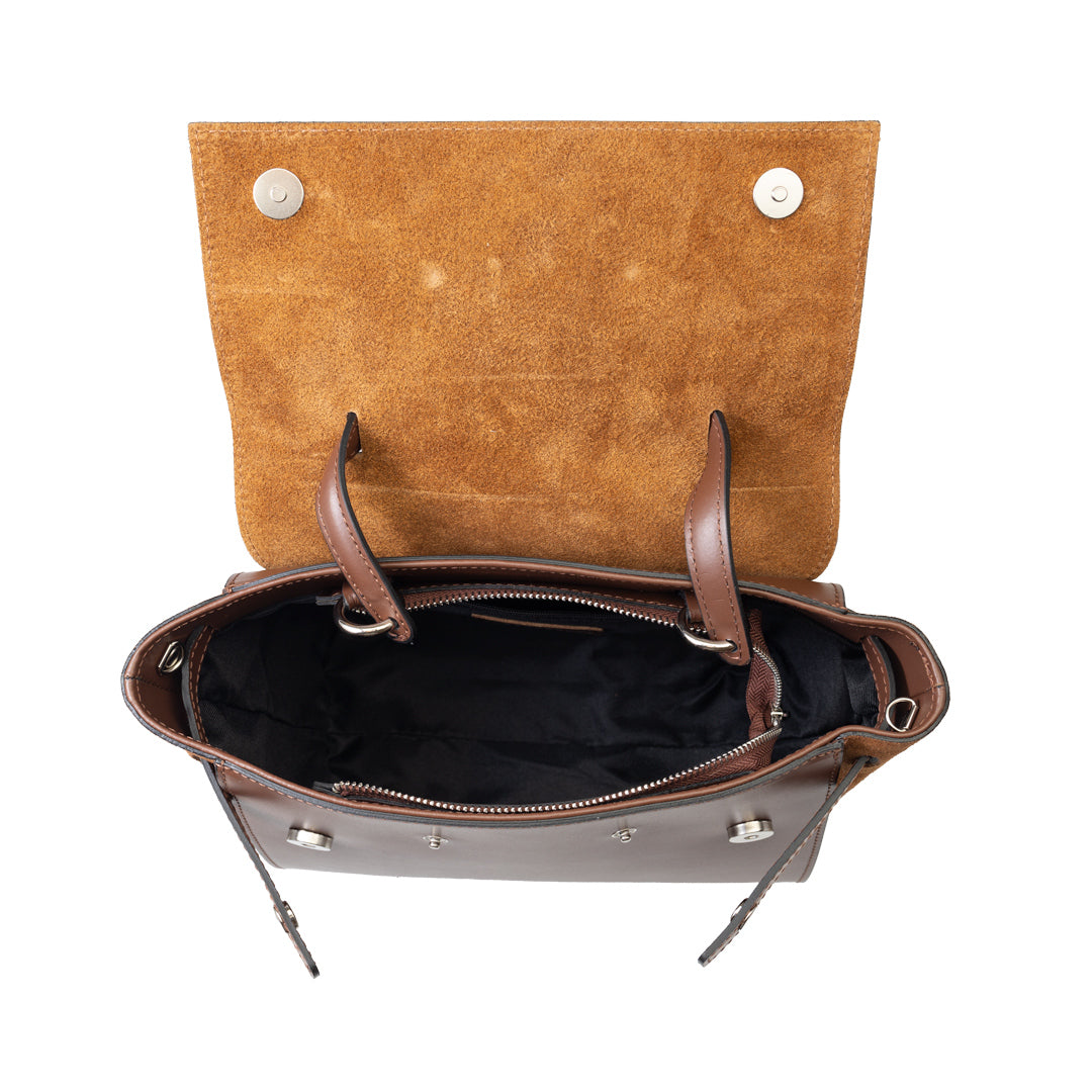 Bolso de piel natural marrón-marrón Erika