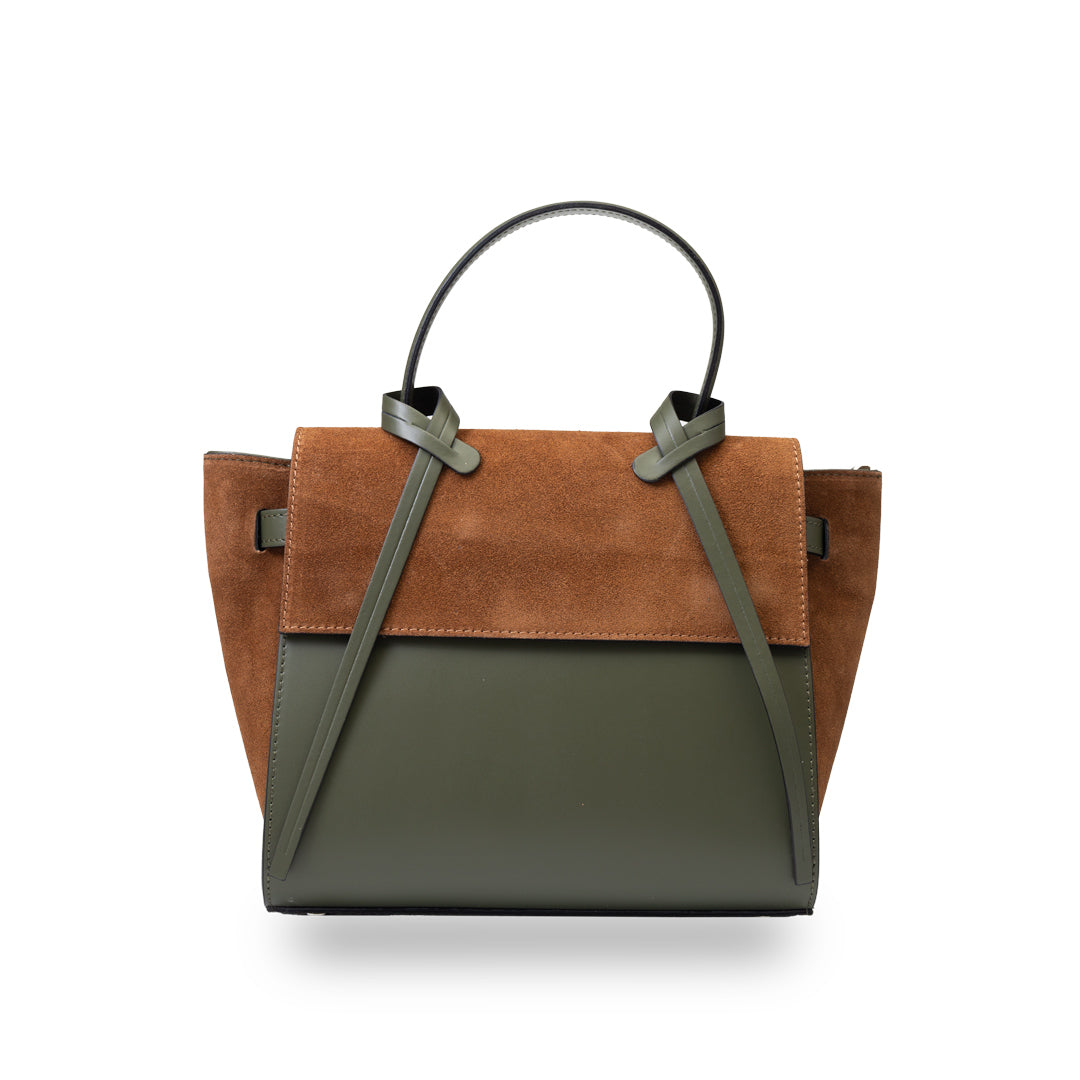 Bolso de mujer de piel natural marrón verdoso Erika