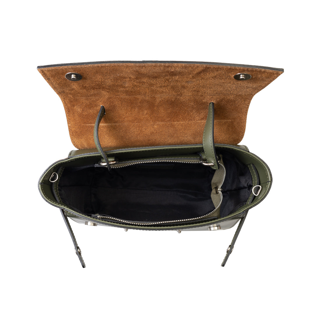 Bolso de mujer de piel natural marrón verdoso Erika