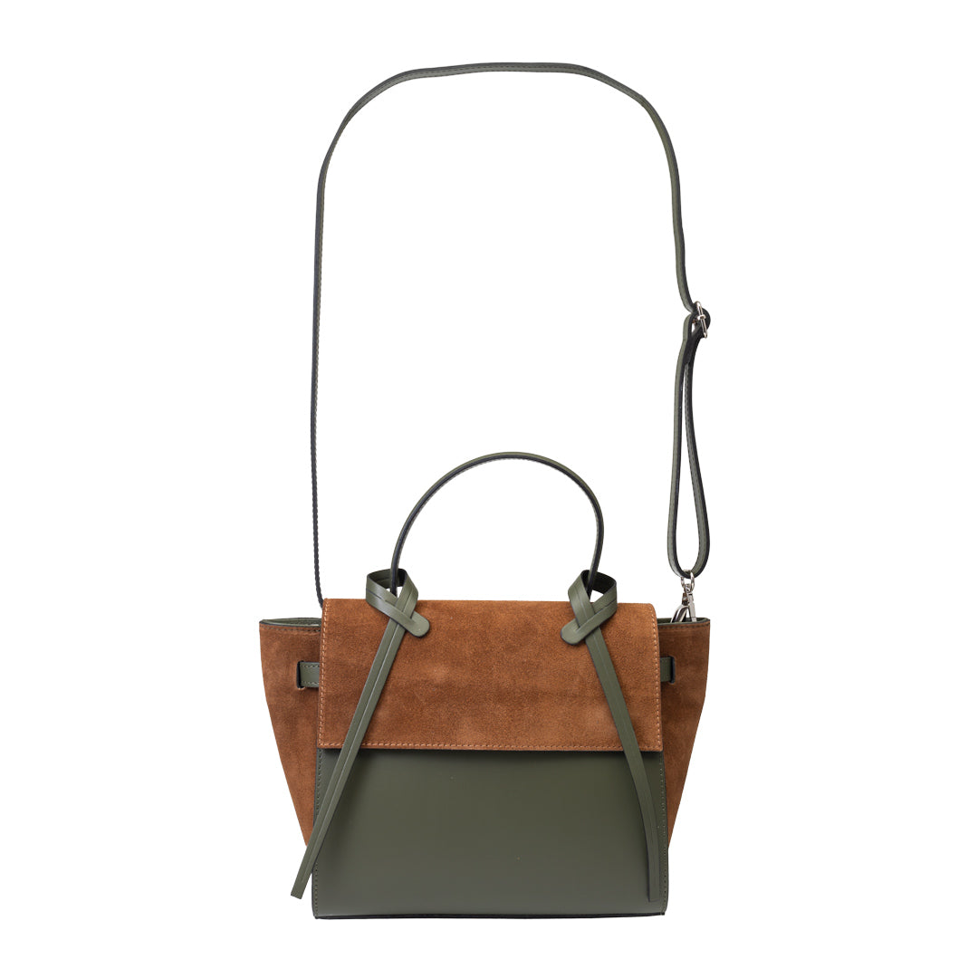 Bolso de mujer de piel natural marrón verdoso Erika