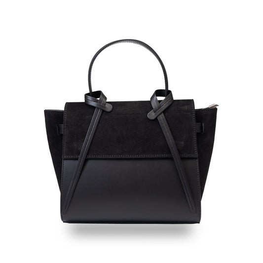 Bolso de mujer de ante natural negro Erika