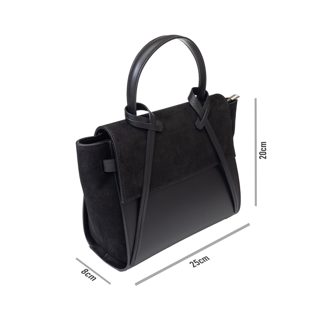 Bolso de mujer de ante natural negro Erika