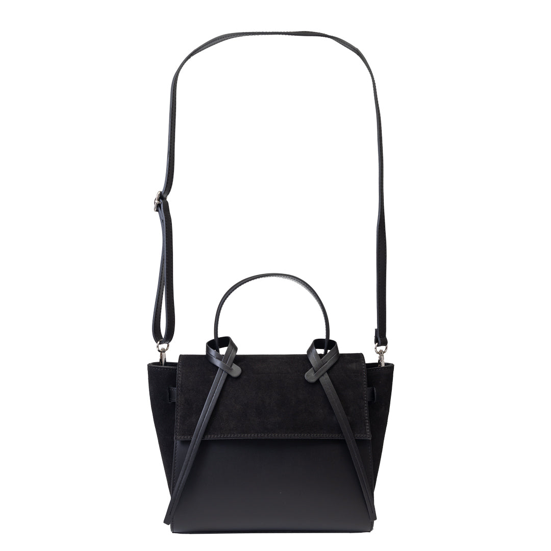 Sac à main femme en daim véritable noir Erika