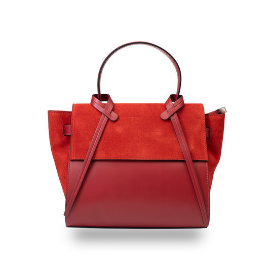 Bolso de mujer de ante natural rojo Erika