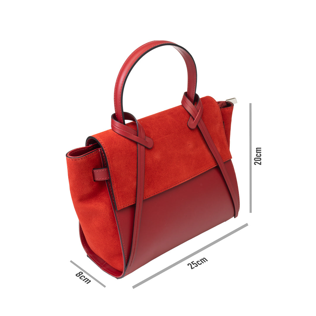 Bolso de mujer de ante natural rojo Erika