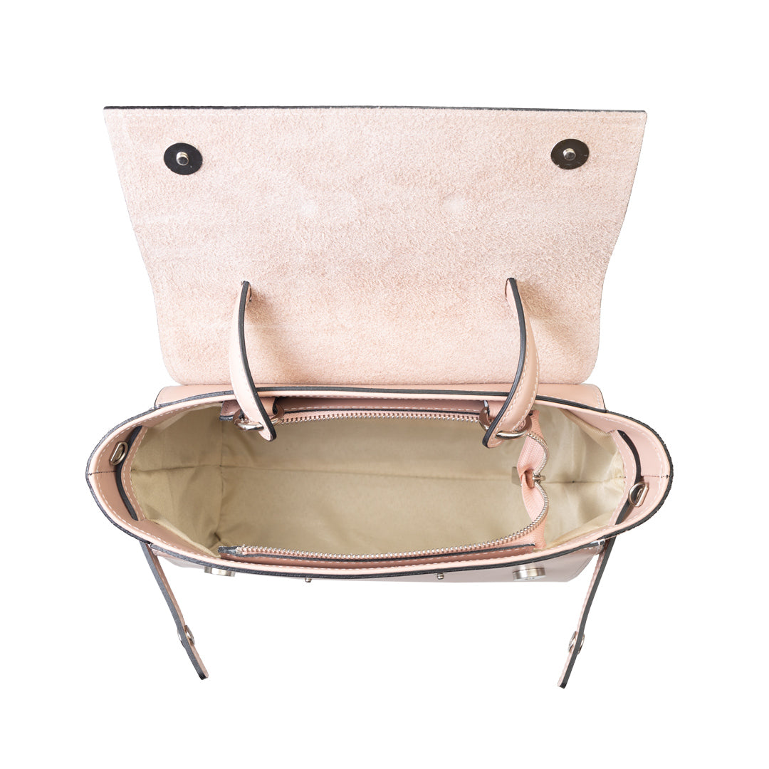 Sac à main femme en cuir suédé naturel rose Erika