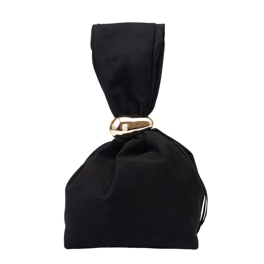 Bolso de mujer de ante natural, negro Eliza