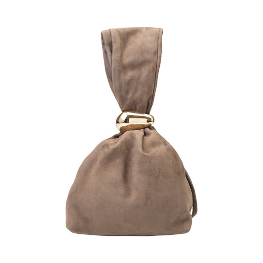 Bolso de mujer de piel serraje natural, color topo Eliza