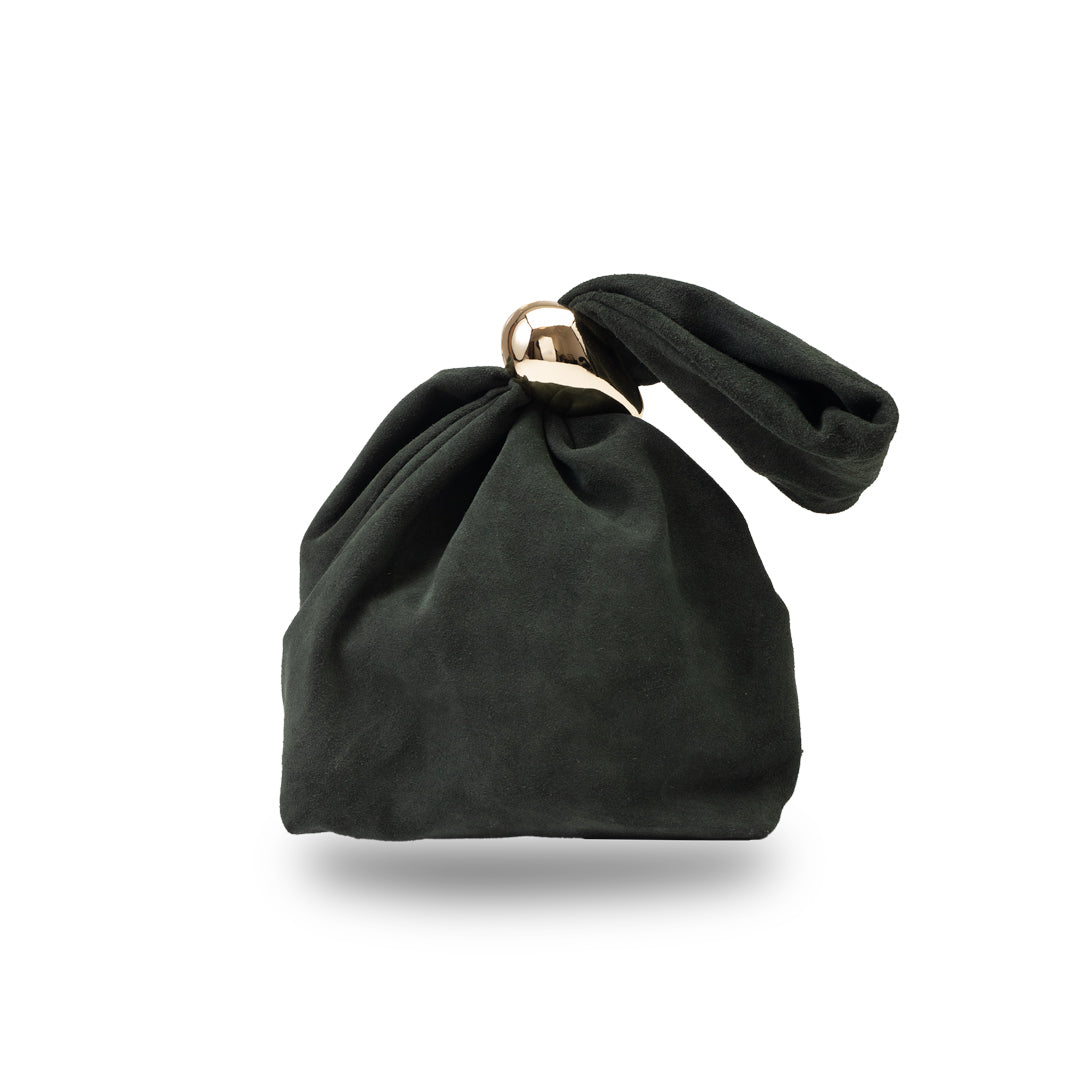 Bolso de mujer de piel de ante natural, verde militar Eliza