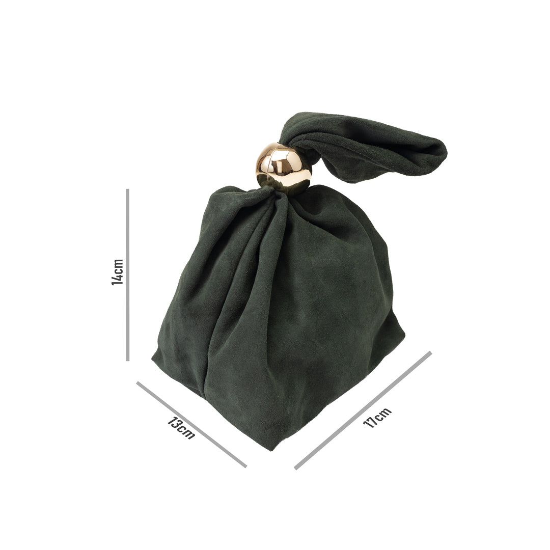 Bolso de mujer de piel de ante natural, verde militar Eliza