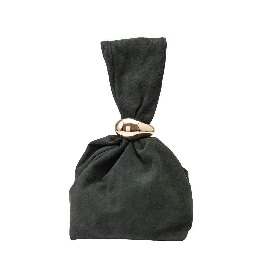 Bolso de mujer de piel de ante natural, verde militar Eliza