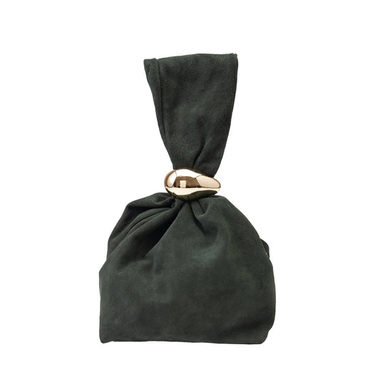 Bolso de mujer de piel de ante natural, verde militar Eliza