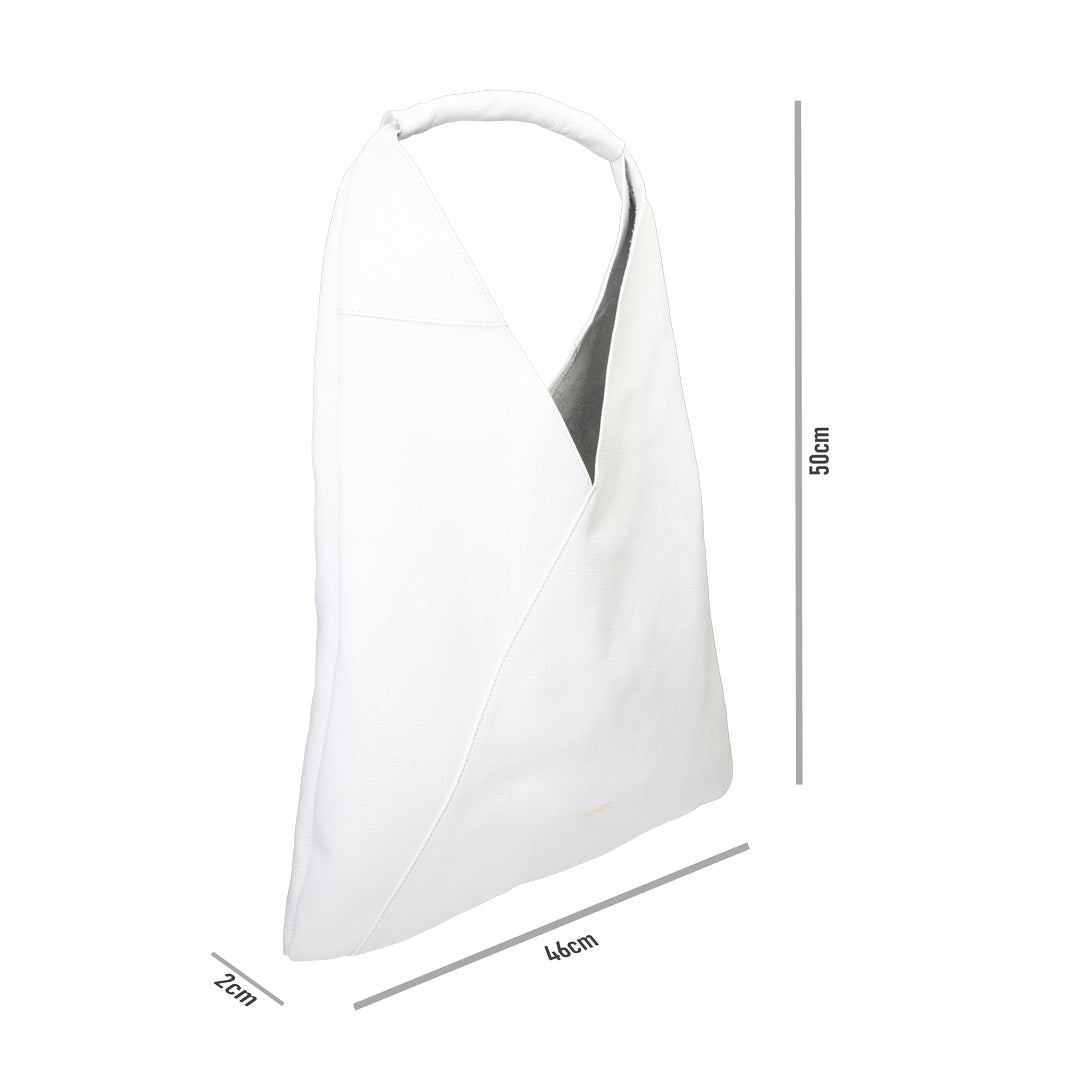 Bolso de mujer de piel genuina blanca Camelia