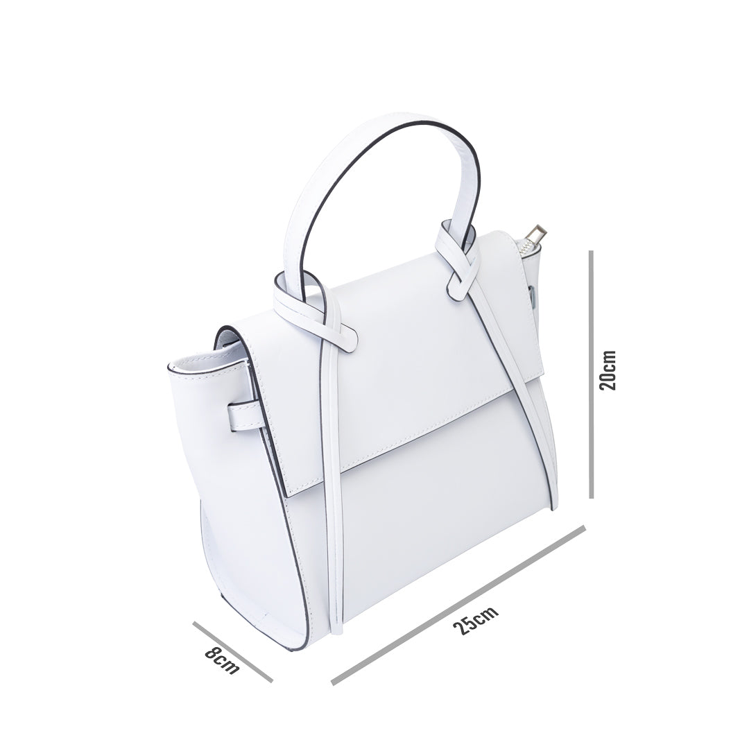 Bolso de mujer de piel natural blanca Erika