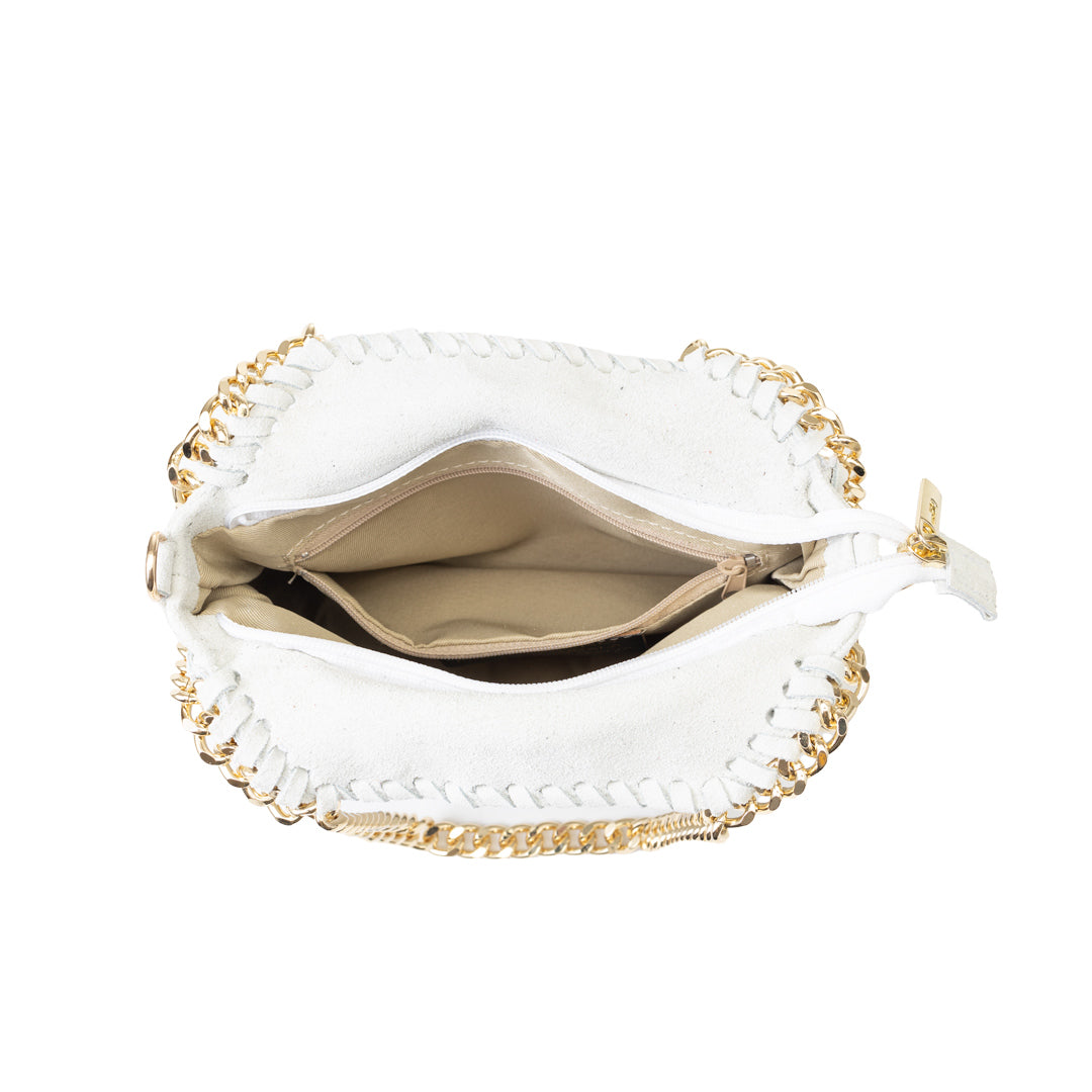 Bolso de mujer de piel natural blanca Ilona
