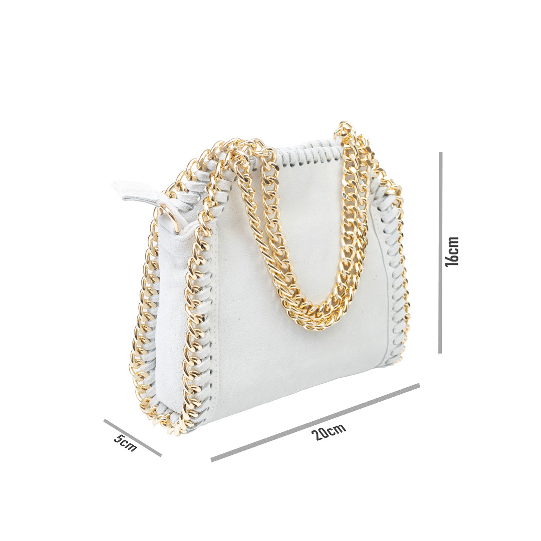 Bolso de mujer de piel natural blanca Ilona