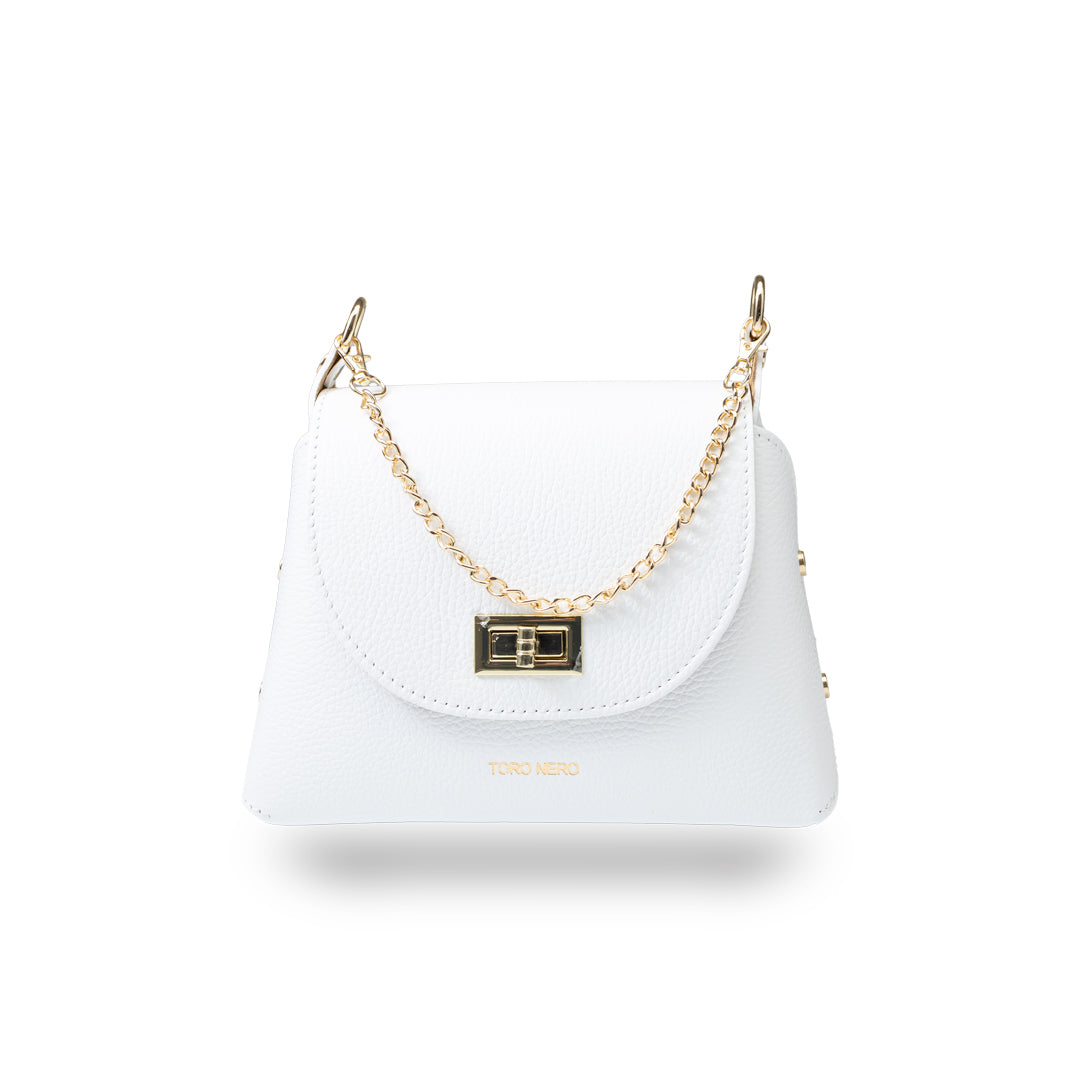 Bolso de mujer de cuero genuino blanco Raisa