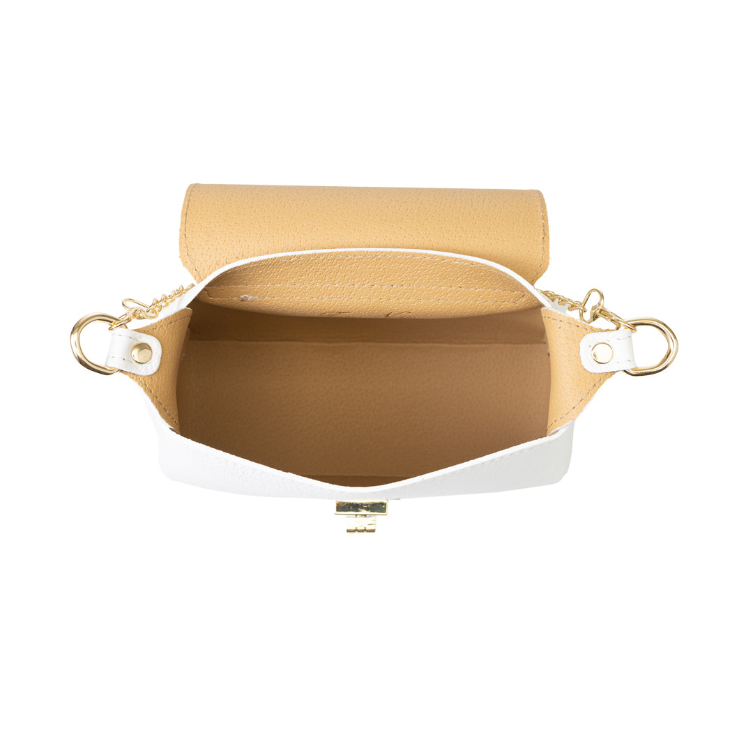 Bolso de mujer de cuero genuino blanco Raisa