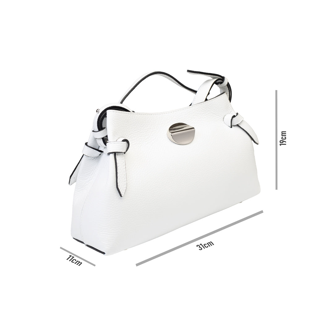Bolso de mujer de piel natural blanco Tania