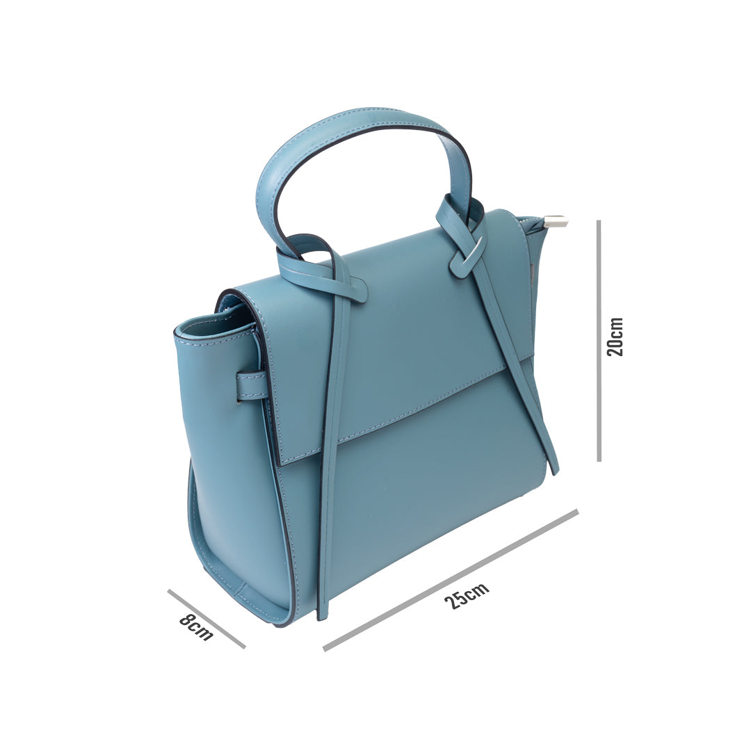 Bolso de mujer de piel natural azul Erika