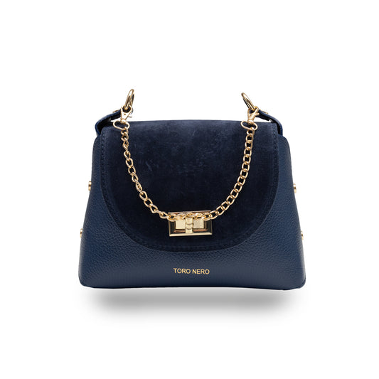 Bolso de mujer de ante natural, azul Raisa