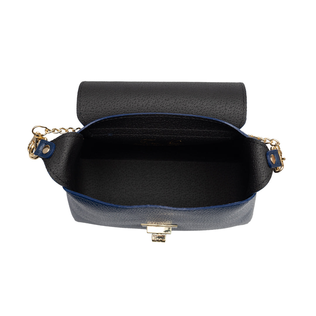 Bolso de mujer de ante natural, azul Raisa