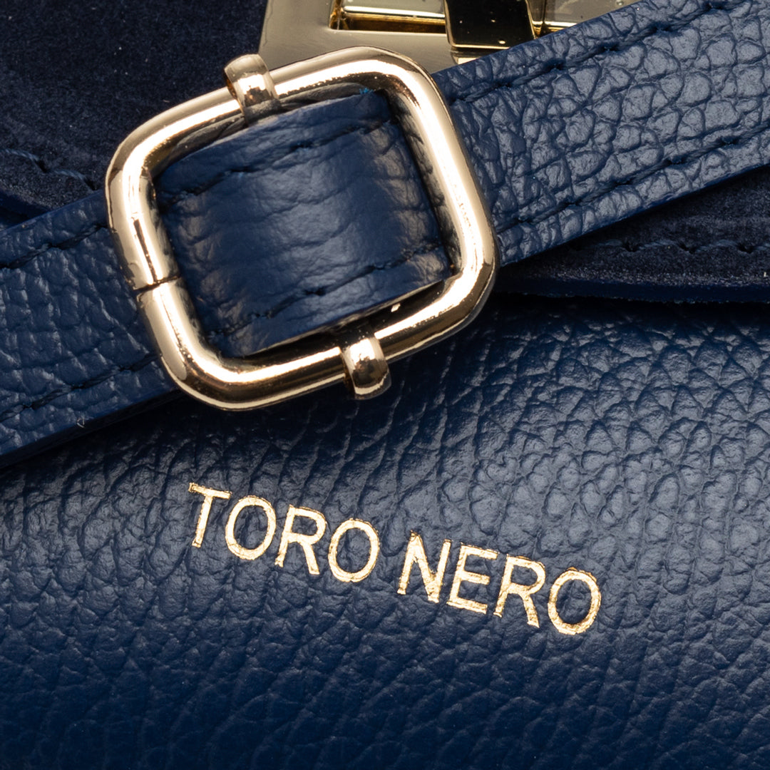 Bolso de mujer de ante natural, azul Raisa