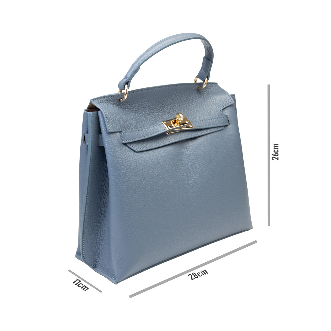 Bolso de mujer de cuero genuino azul Raluca