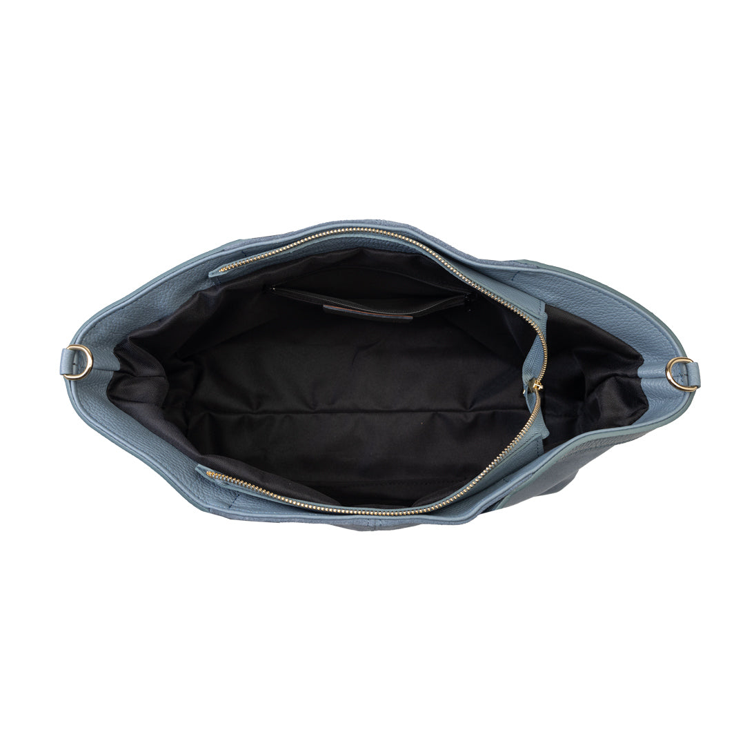 Bolso de mujer de ante natural azul claro Bianca