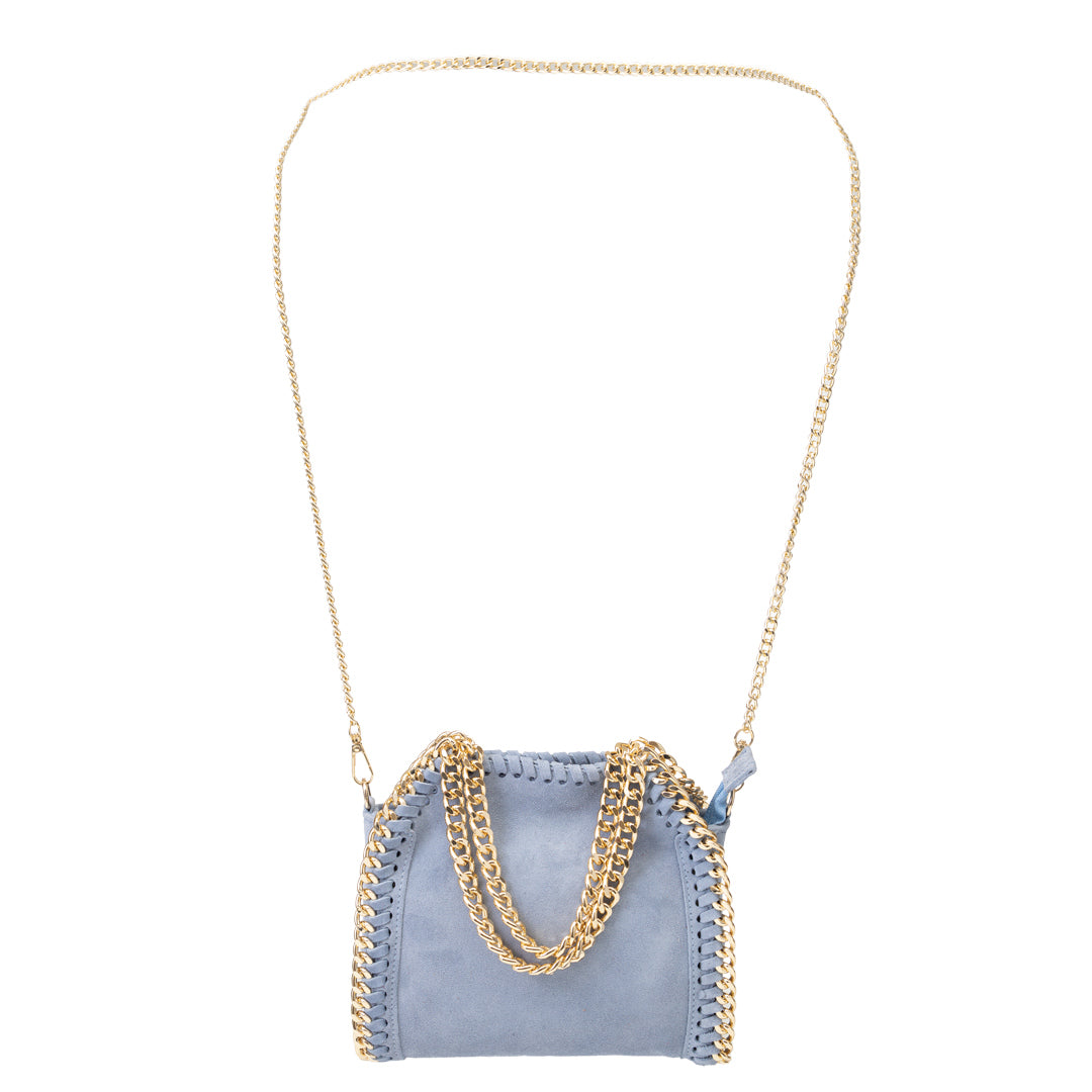 Bolso de mujer de cuero genuino azul claro Ilona