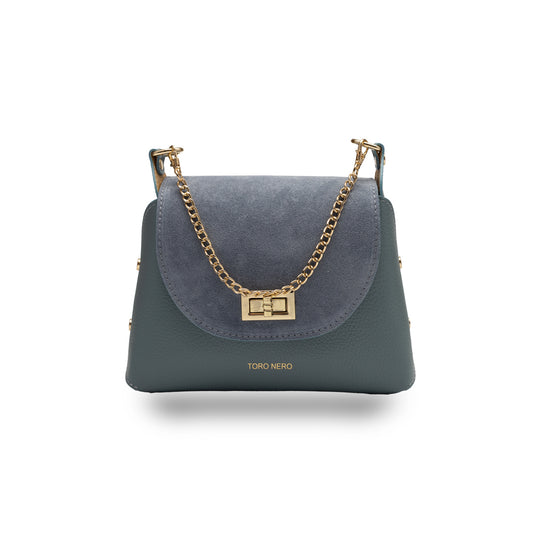 Bolso de mujer de piel de ante natural, azul claro Raisa