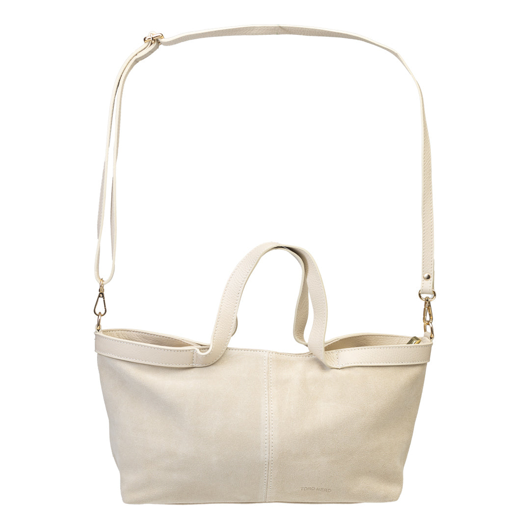 Bolso de mujer de piel serraje natural beige Bianca