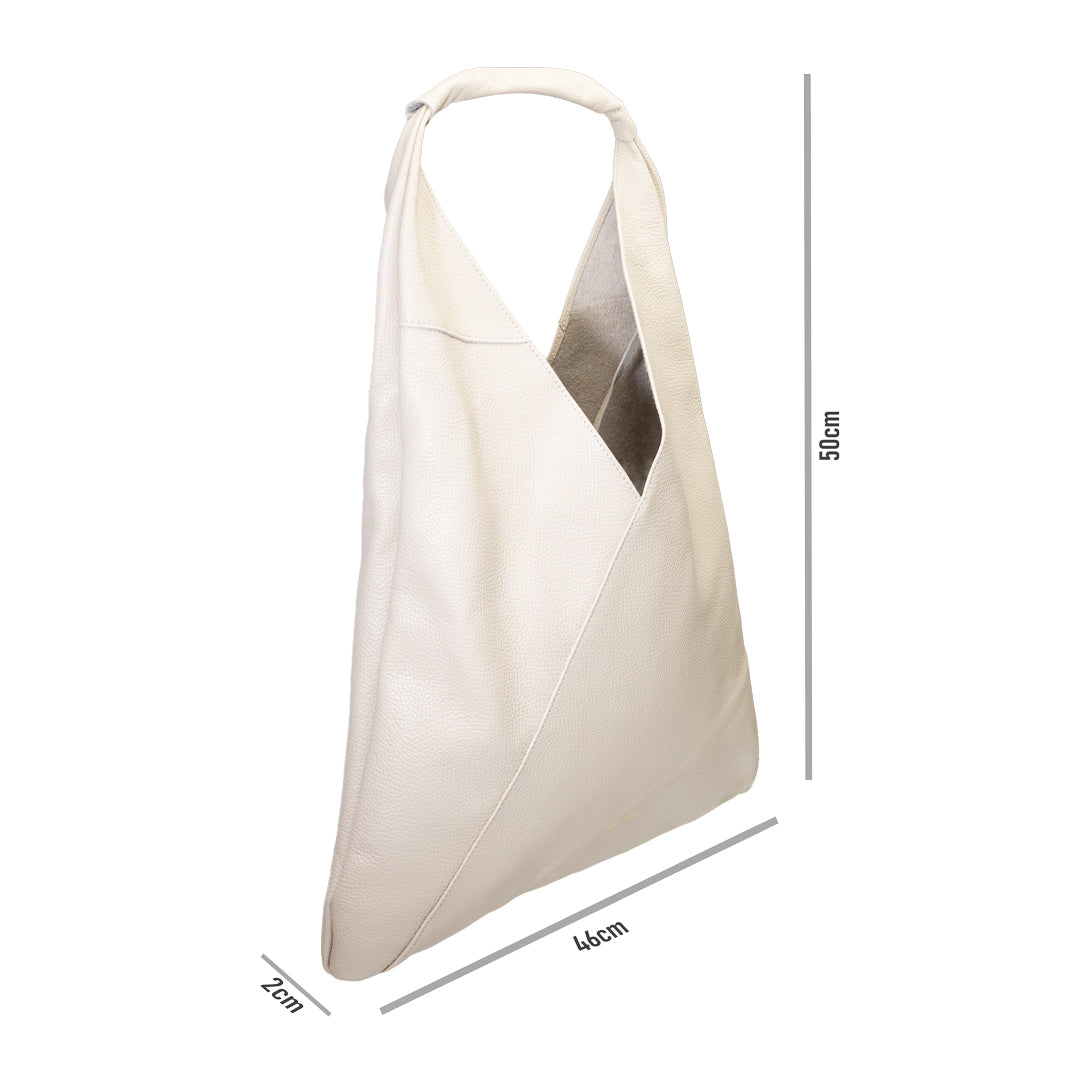 Bolso de mujer de piel natural beige Camelia