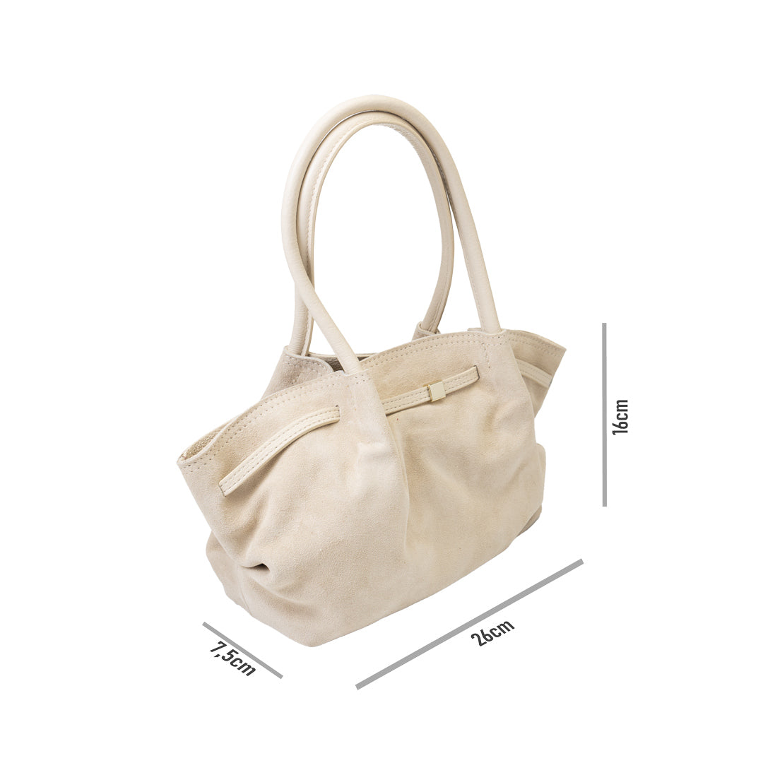 Bolso de mujer de piel natural beige Elena