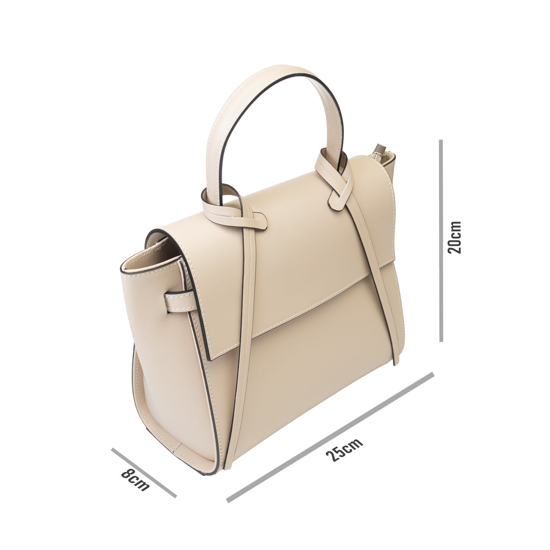 Bolso de mujer de piel natural beige Erika