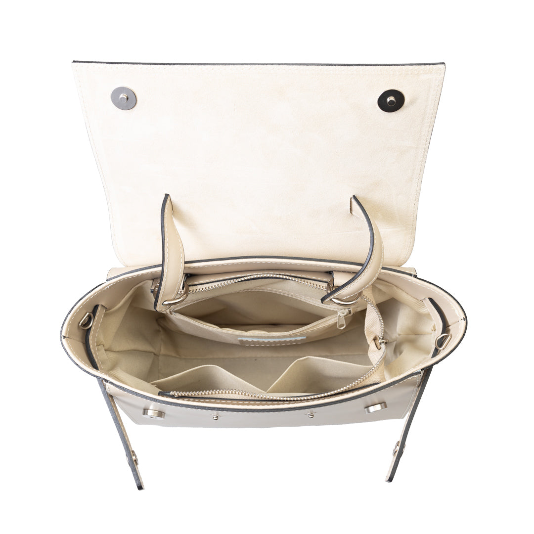 Bolso de mujer de piel natural beige Erika