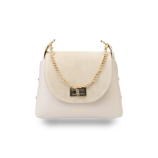 Bolso de mujer de piel de ante natural, beige Raisa