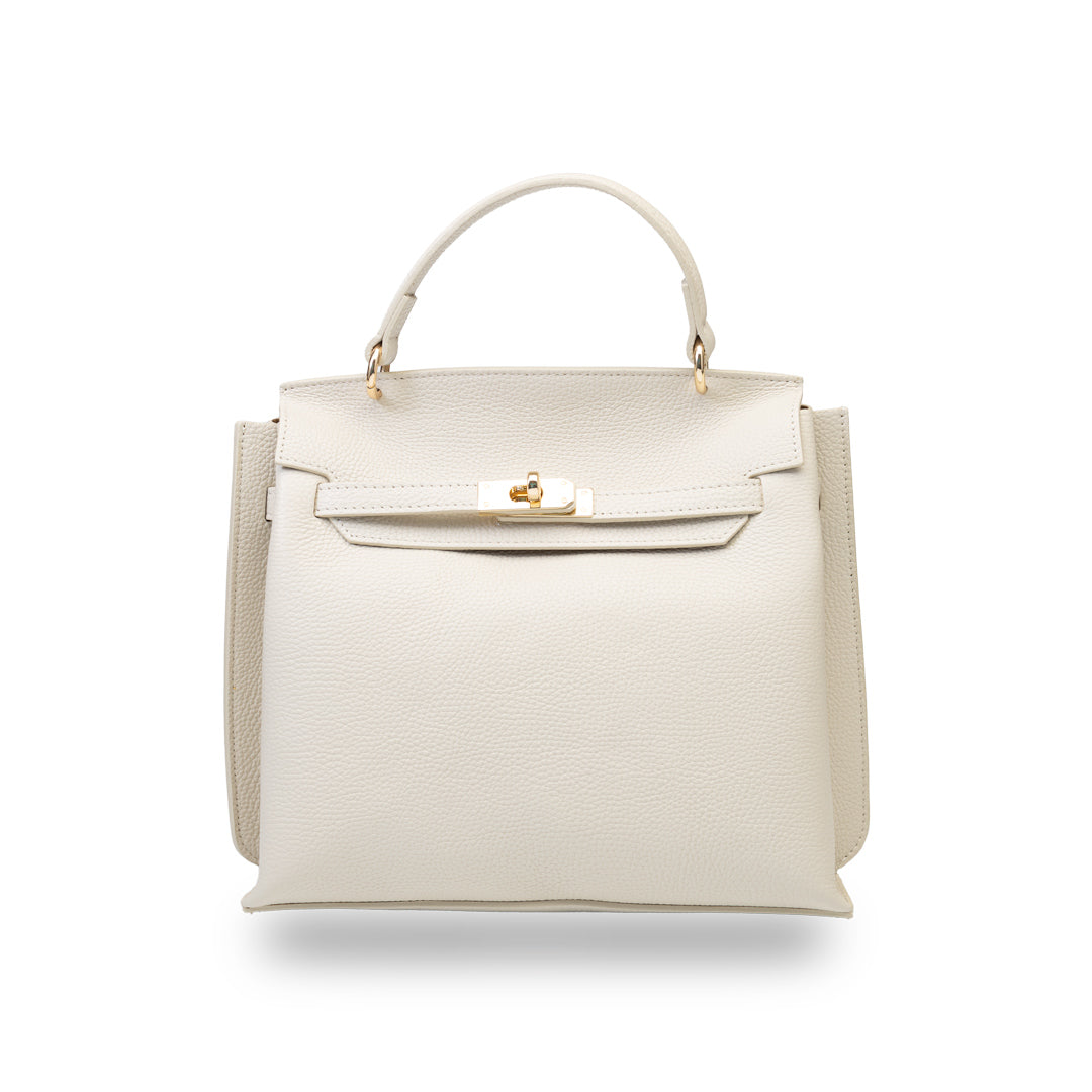 Bolso de mujer de piel natural beige Raluca